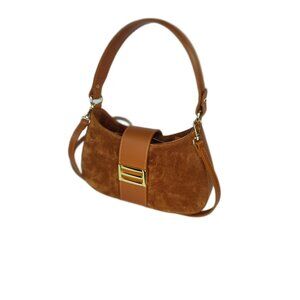 Genuine Charlie Leather “Stazalina” Small Handbag & Crossbody–Cognac/Brown-NWT